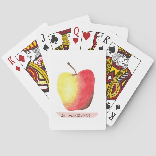 La manzana / Der Apfel Spanisch lernen Spielkarten (Rückseite)