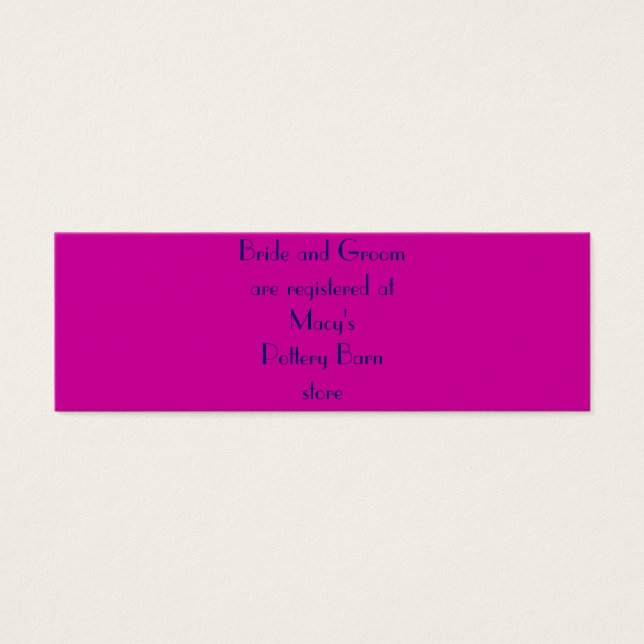 La mariée et la mariée sont inscrites à... (Devant)