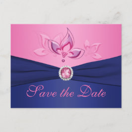 La marine et la flore rose sauvez la date Carte po