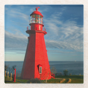 La Martre Leuchtturm   Matane auf dem Gaspe Glasuntersetzer