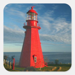 La Martre Leuchtturm Matane auf dem Gaspe Quadratischer Aufkleber