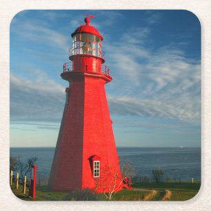 La Martre Leuchtturm Matane auf dem Gaspe Rechteckiger Pappuntersetzer