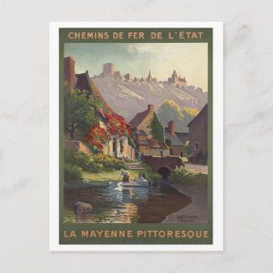 La Mayenne Pittoresque Frankreich Eisenbahn Vintag Postkarte