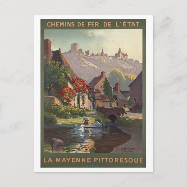 La Mayenne Pittoresque Frankreich Eisenbahn Vintag Postkarte (Vorderseite)