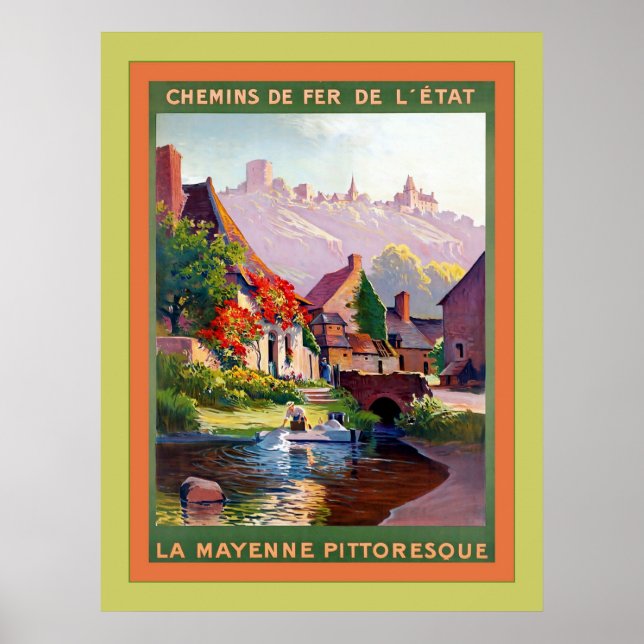 La Mayenne ~ Vintage French Travel Poster (Vorne)
