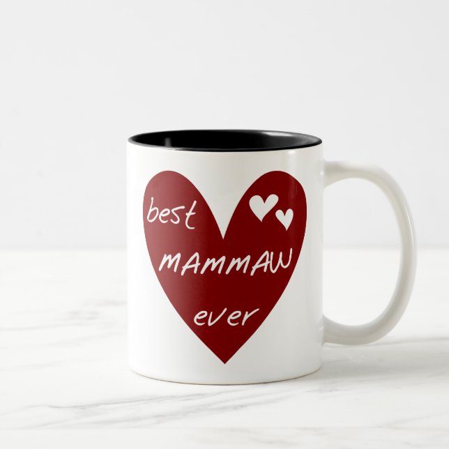 La meilleure tasse de Mammaw de coeur rouge jamais (Droit)