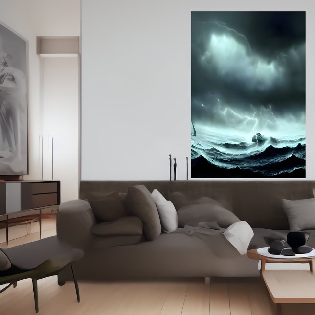 La mer orageuse | AI Art Poster (Créateur téléchargé)
