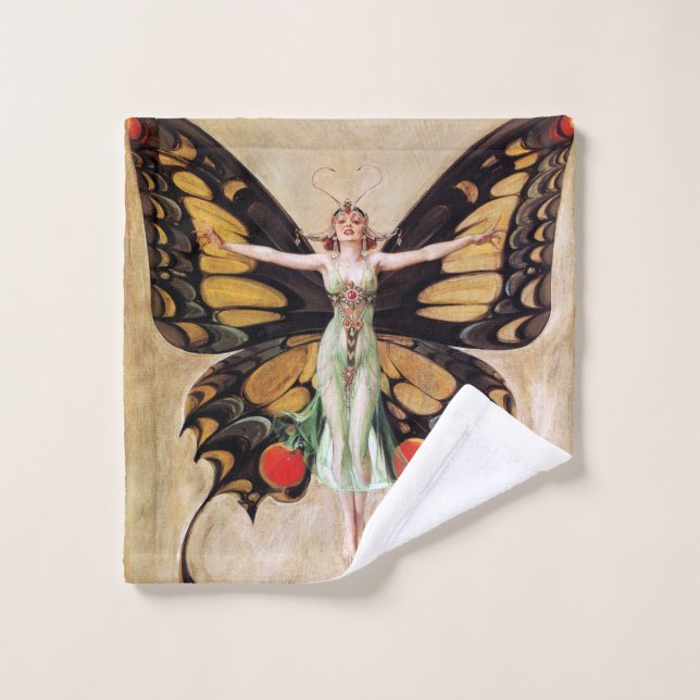 La métamorphose de la fille Flapper au papillon 19 (Gant de toilette)