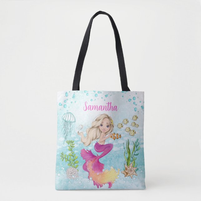 La mignonne petite sirène sous le Sac fourre-tout  (Devant)
