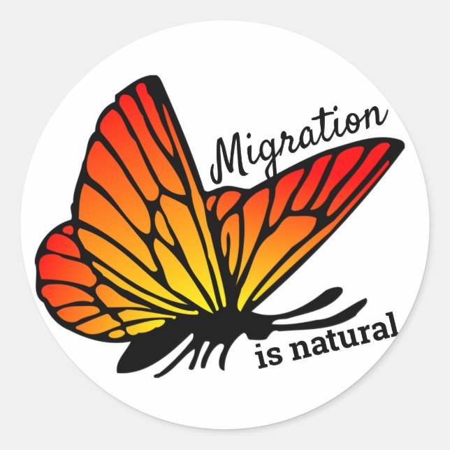 La migration est un Autocollant rond naturel de 1, (Devant)
