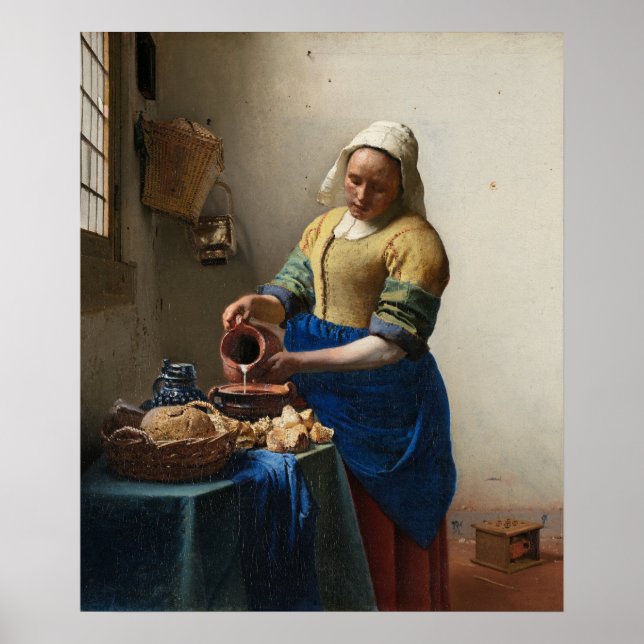 La Milkmaid de Vermeer - Poster (Devant)