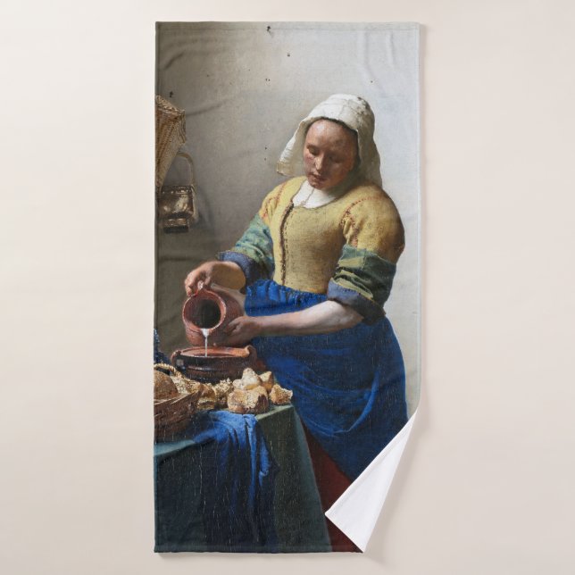 La Milkmaid, Johannes Vermeer, 1657-1658 (Serviette de bain)