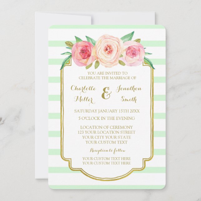 La Monnaie Florale Rose frappe les invitations au  (Dos)