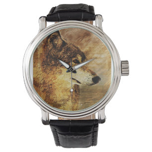 La montre noire des hommes avec l'illustration de