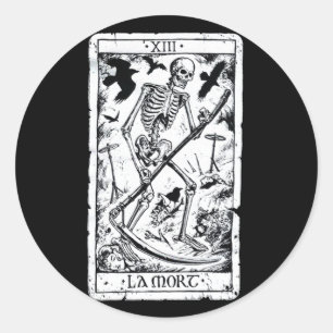 La Mort Tarot Card Runder Aufkleber
