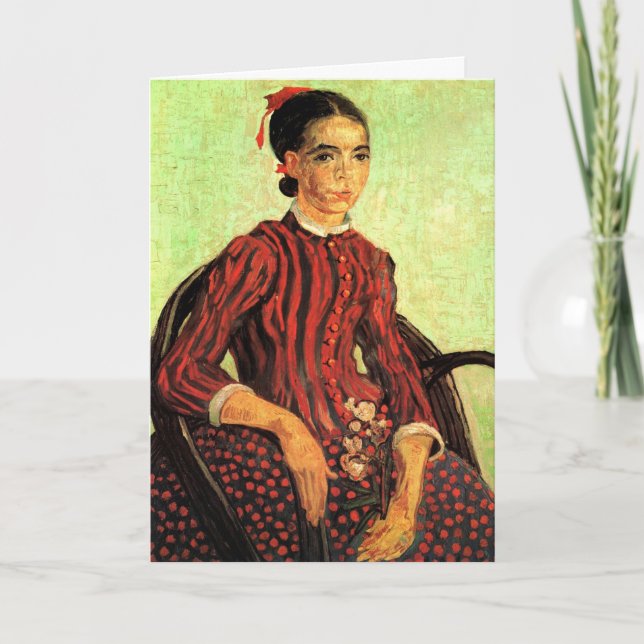La Mousme, Sitzung von Vincent van Gogh Karte (Vorderseite)