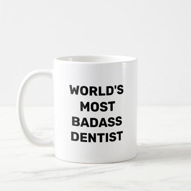 La Mug de café Dentiste La Plus Basse Du Monde (Gauche)