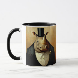 La Mug De Café Rhinoceros Bien Habillée