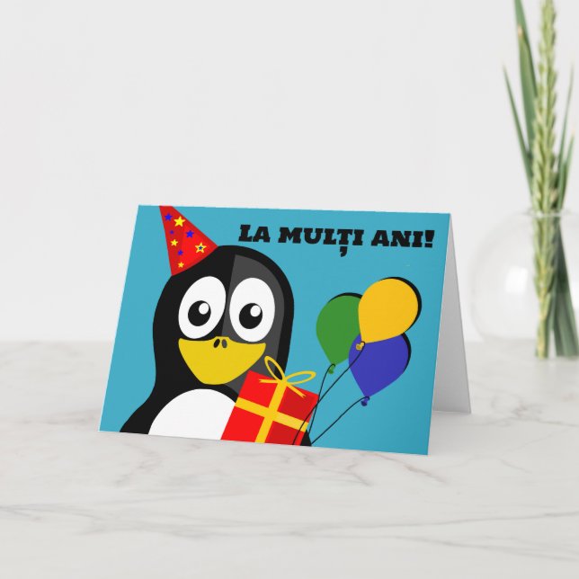 La multi ani! Herzlichen Glückwunsch zum Geburtsta Karte (Vorderseite)