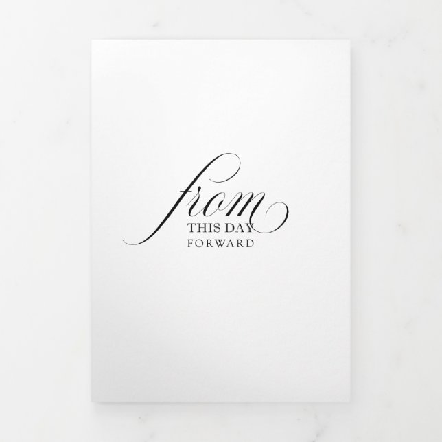 La Muna | Invitation à un mariage triplé noir et b (Page de couverture)