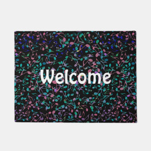 La musique colorée note le tapis de porte