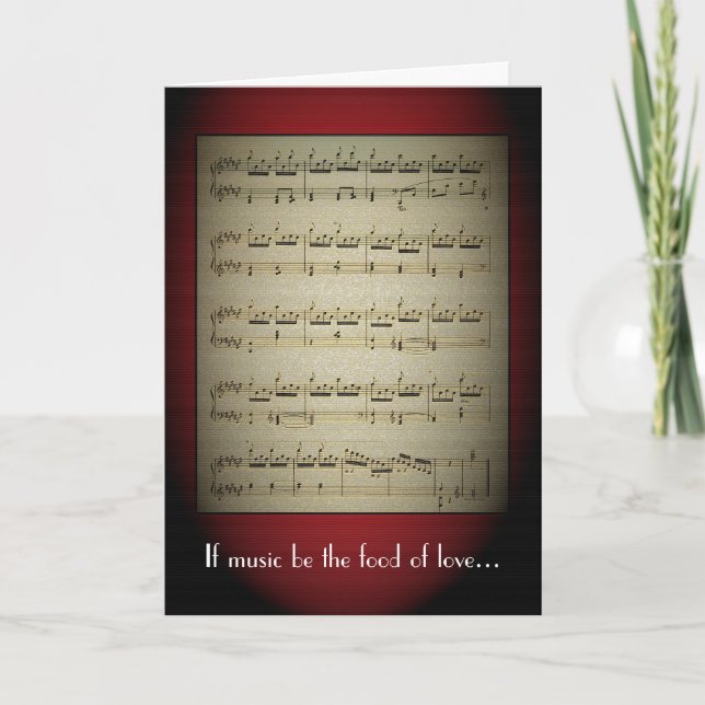 La musique est la nourriture de la carte de voeux (Devant)