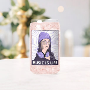 La musique est la vie – Purple Vibes Can Glass
