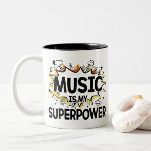 La musique est ma tasse rouge et jaune de la