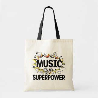 La musique est mon sac fourre-tout rouge et jaune