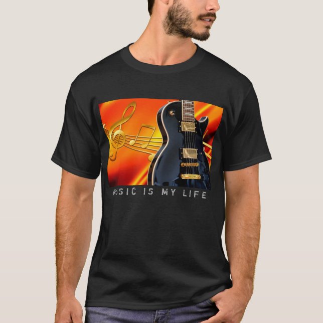 La musique est mon T-shirt de photo de guitare (Devant)