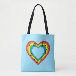 La musique est un sac à cœur arc-en-ciel d'amour