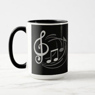 La musique note les tasses nommées faites sur