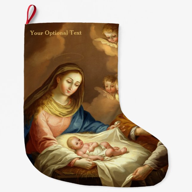 "La Natividad" Kunst WeihnachtsStrumpf Großer Weihnachtsstrumpf (Vorderseite)