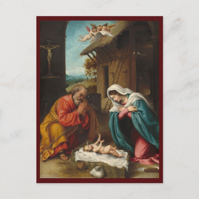 La Nativité 1523 | Carte postale Blue Beach Song™ (Devant)
