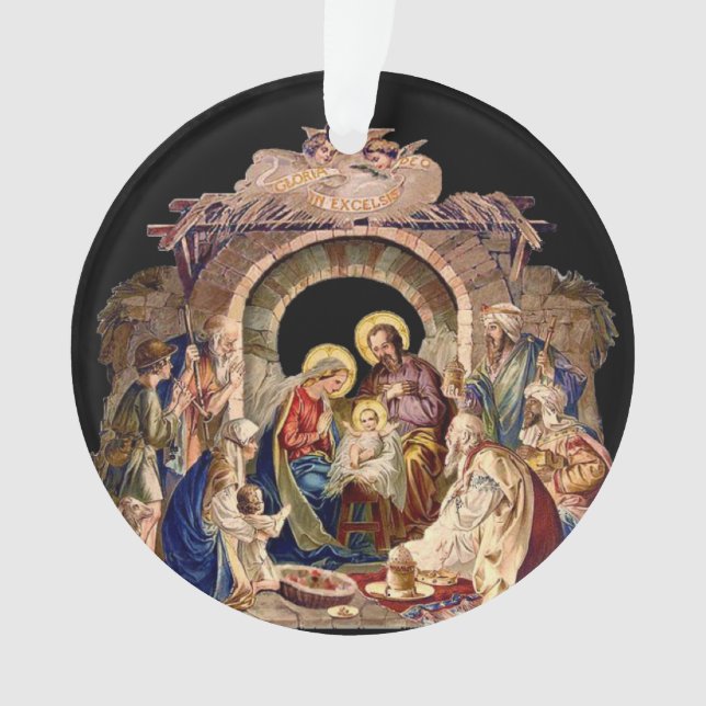 La Nativité de l'ornement acrylique de Jésus (devant)
