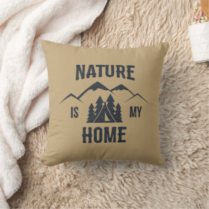 La nature est ma maison Oreiller Silhouette