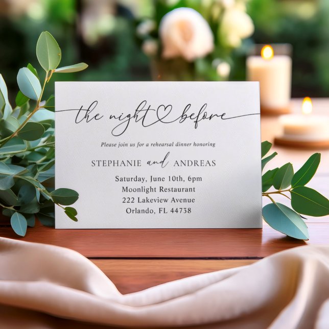 La nuit avant la Faire-part de mariage noire et bl (Créateur téléchargé)