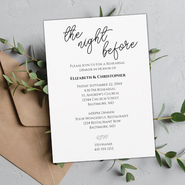 La nuit avant la répétition Mariage Invitation (Créateur téléchargé)