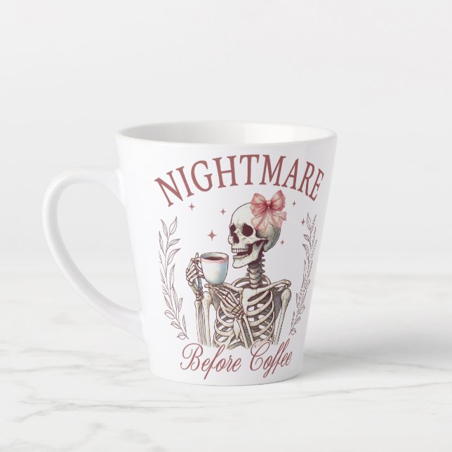 La nuit avant le café Skeleton Mug - Drôle café (Gauche)