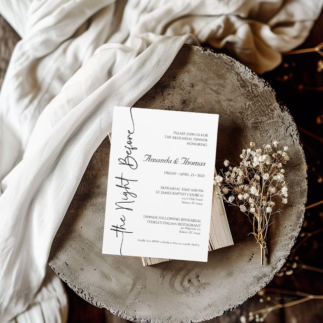 La Nuit Avant Le Dîner De Répétition Invitation (Créateur téléchargé)