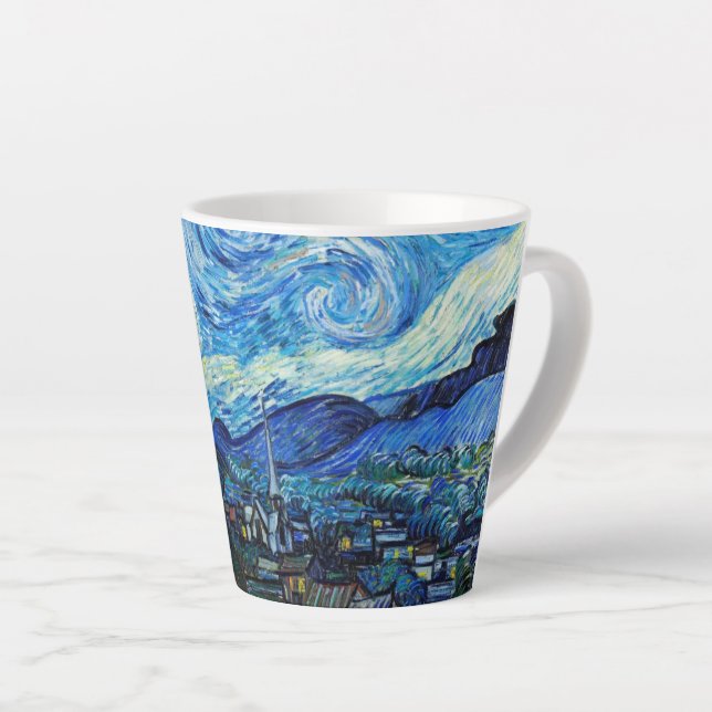 La nuit étoilée Van Gogh Latte Coffee Mug (Angle droit)