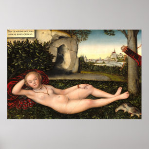 La nymphe - Lucas Cranach Poster d'art allemand