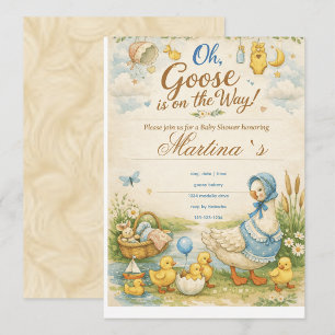 La Oie est en route Invitation vintage pour Baby S