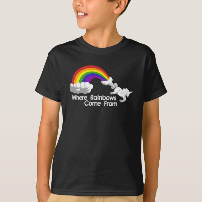 Là où les arcs-en-ciel viennent des T-shirts (Devant)