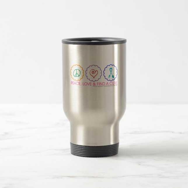 La paix, amour et trouvent une tasse de voyage de (Centre)
