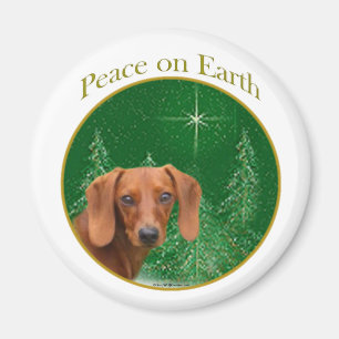 La paix de Dachshund sur Terre - Magnet