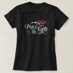 La Paix sur Terre à Noël mignonne T-shirt fémin