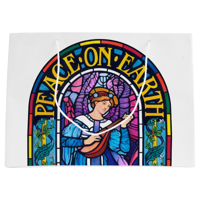 La paix sur Terre Grand sac cadeau Pré-Raphaelite (Devant)