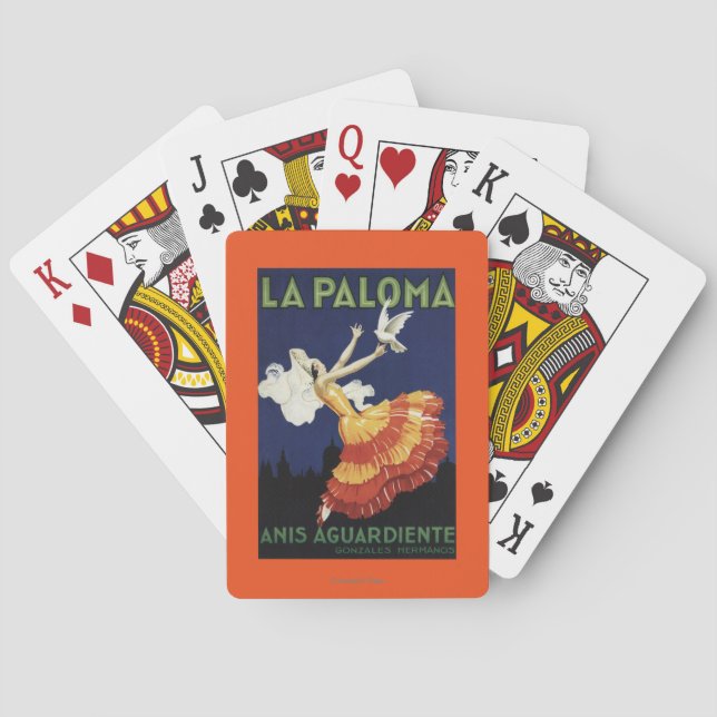La Paloma - Anis Aguardiente fördernd Spielkarten (Rückseite)
