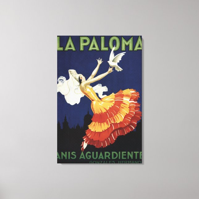 La Paloma - Anis Aguardiente Leinwanddruck (Vorderseite)